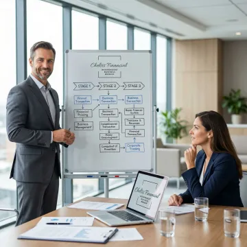 M&A advisor guiding a business owner through the transaction process step by step