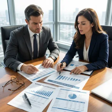 Business advisor consulting with a B2B business owner about exit strategy and sale planning