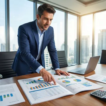 Financial advisor presenting a business valuation report to a client