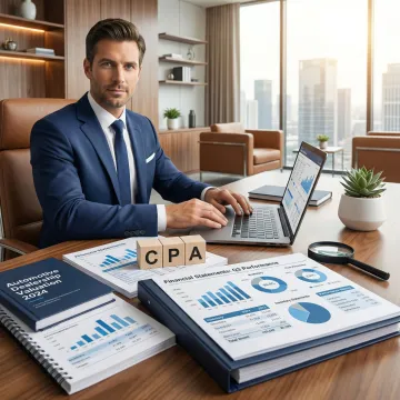 M&A financial advisor reviewing dealership valuation documents at a desk