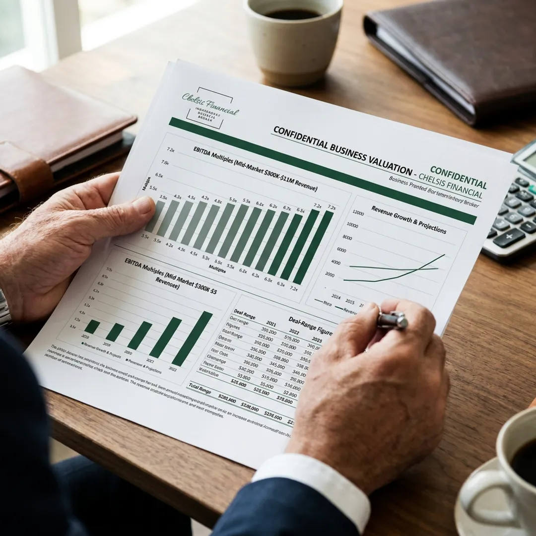 Close-up of a detailed financial report with charts and graphs highlighting business growth.
