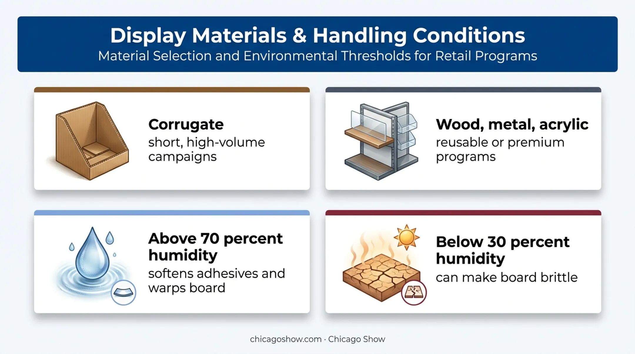 Wine display material selection and cardboard humidity risk guide