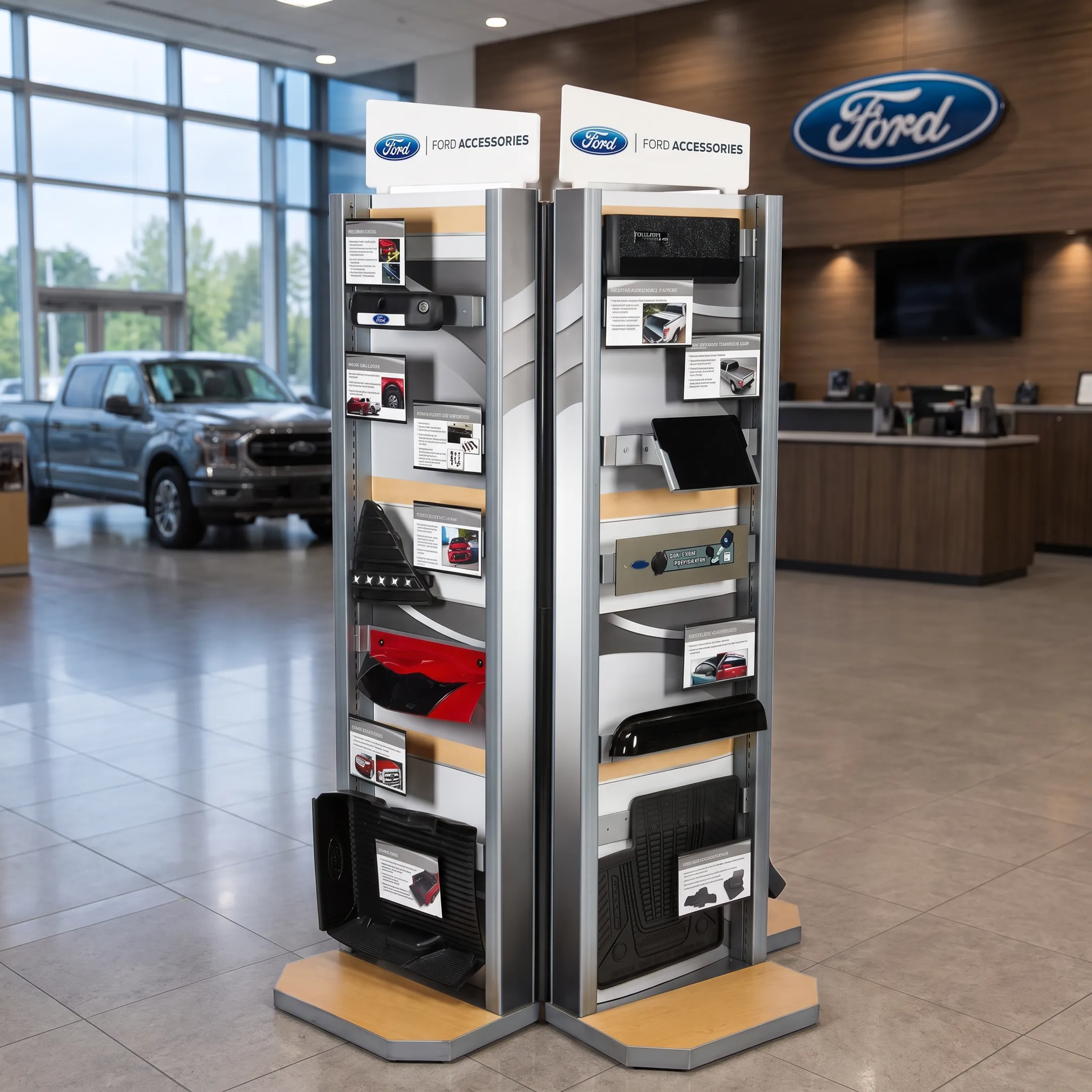 Custom impulse point of sale displays arranged in a retail merchandising environment