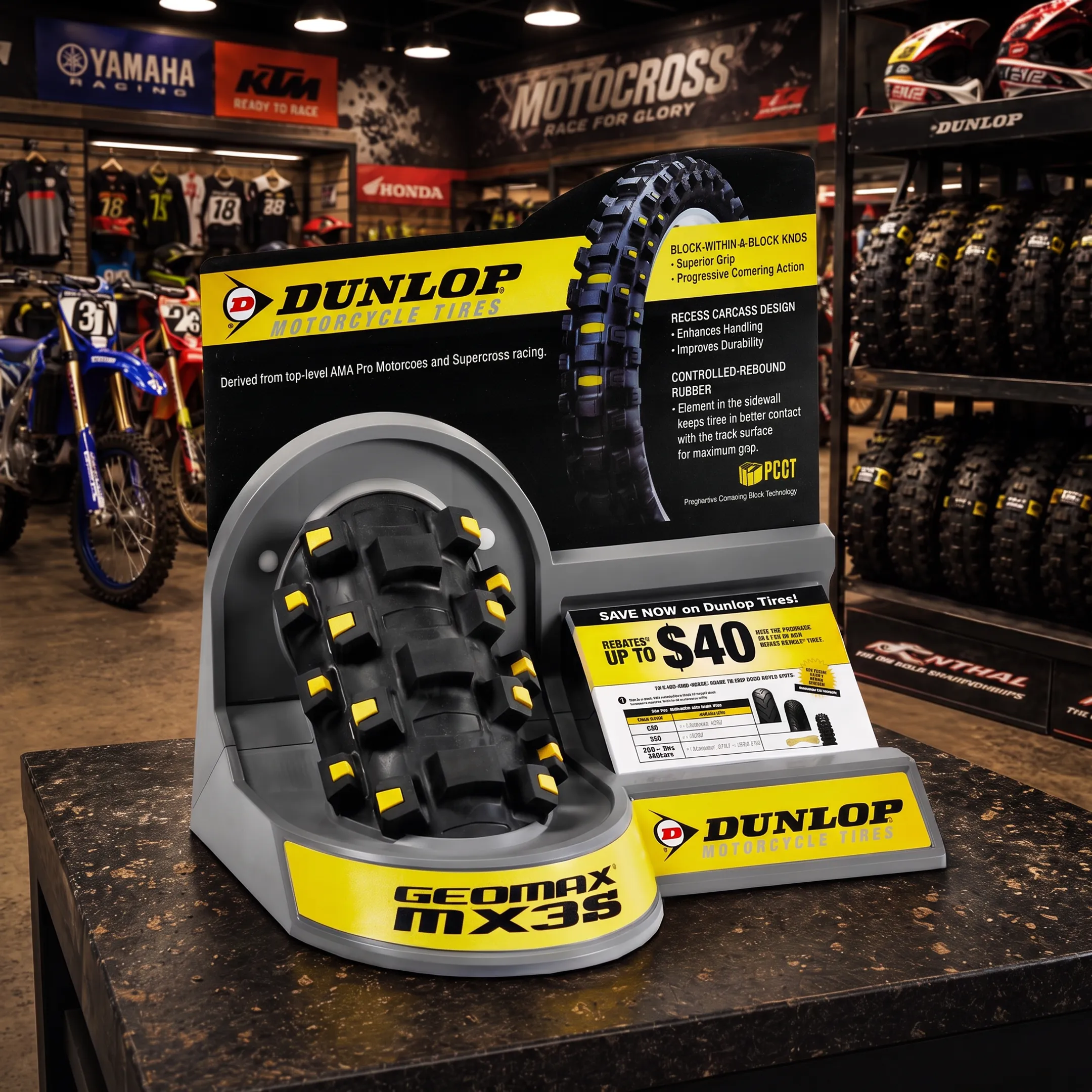 Custom sporting goods retail fixtures displaying equipment and accessories in a store setting