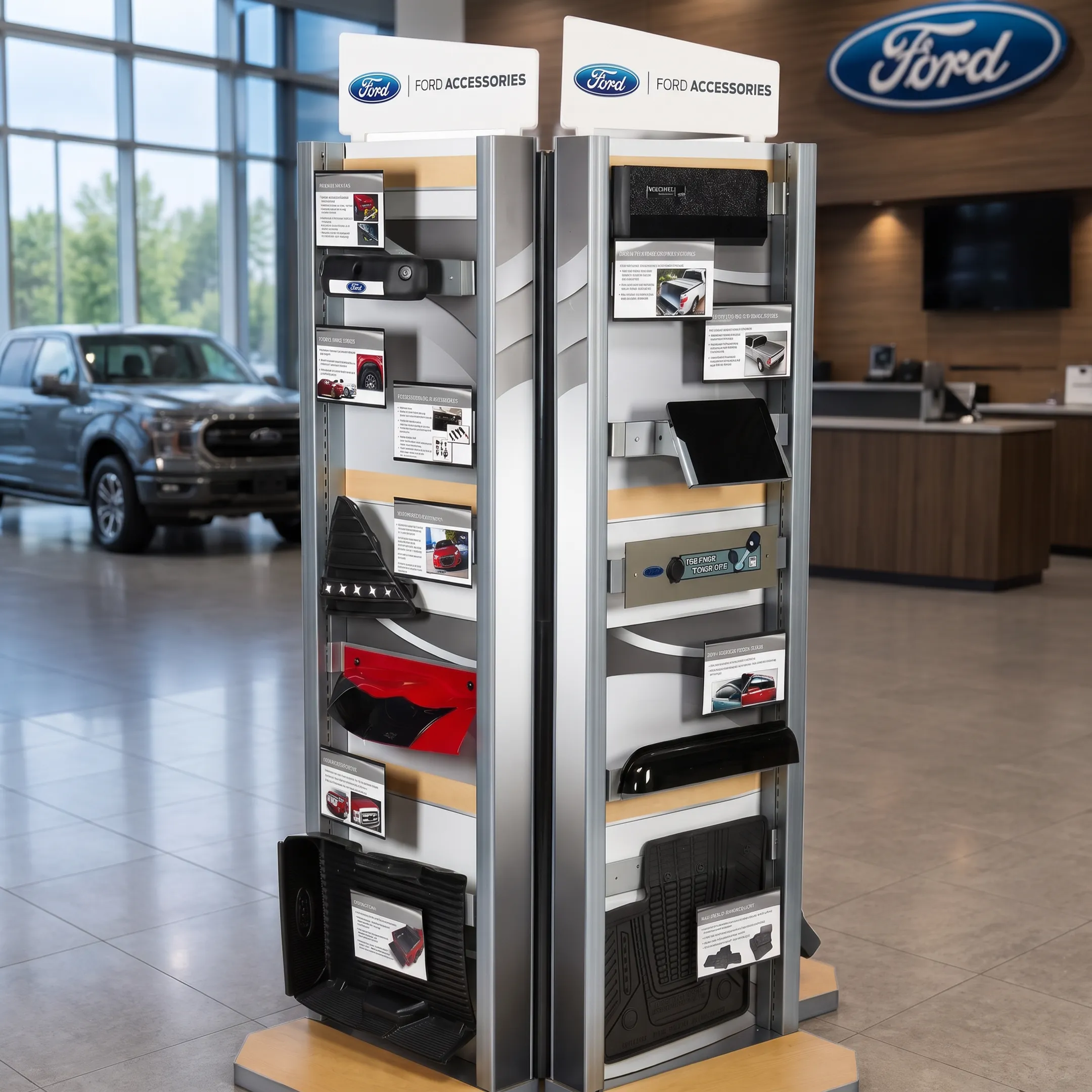 Team reviewing a custom retail merchandising display