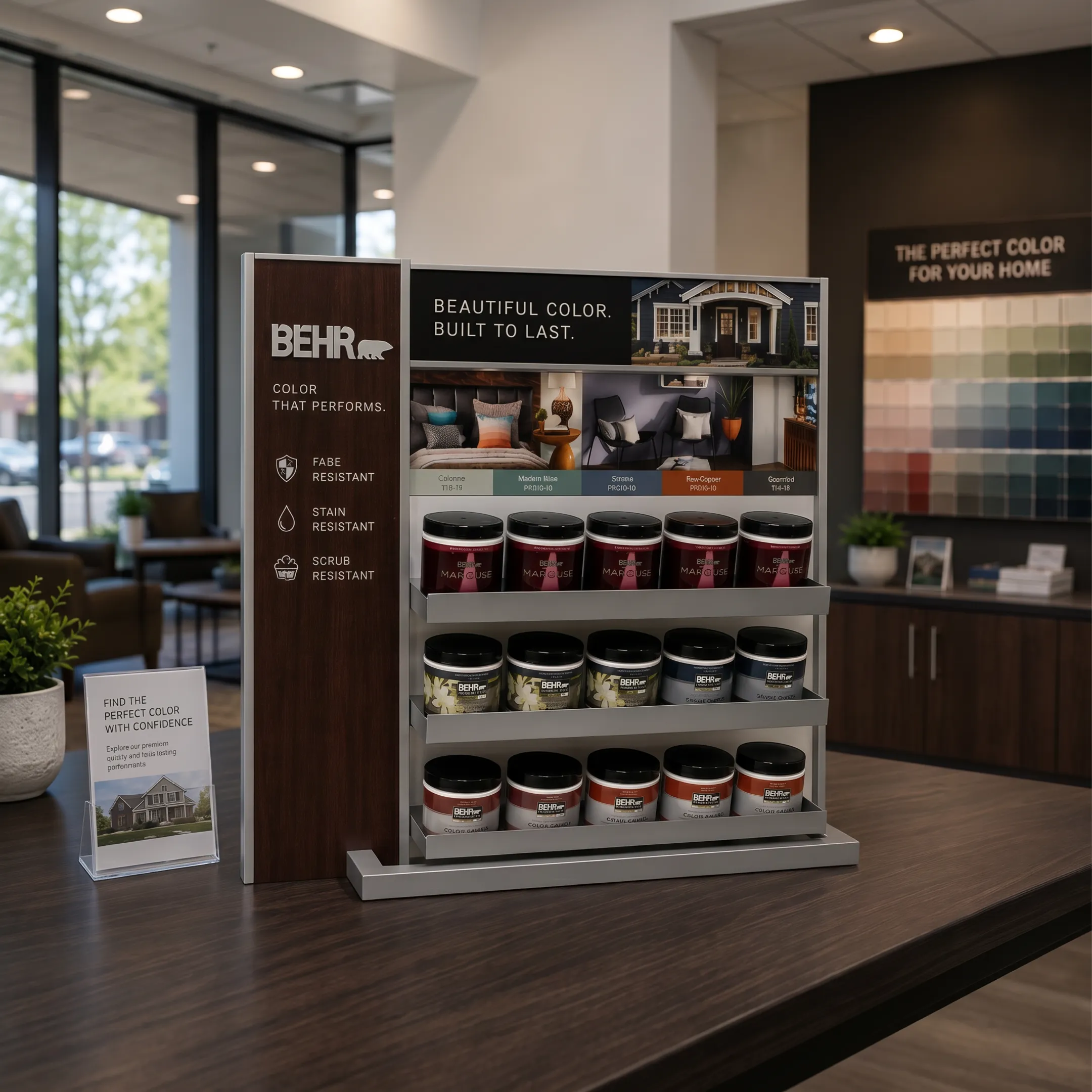 Team managing custom merchandising displays for retail and dealer locations