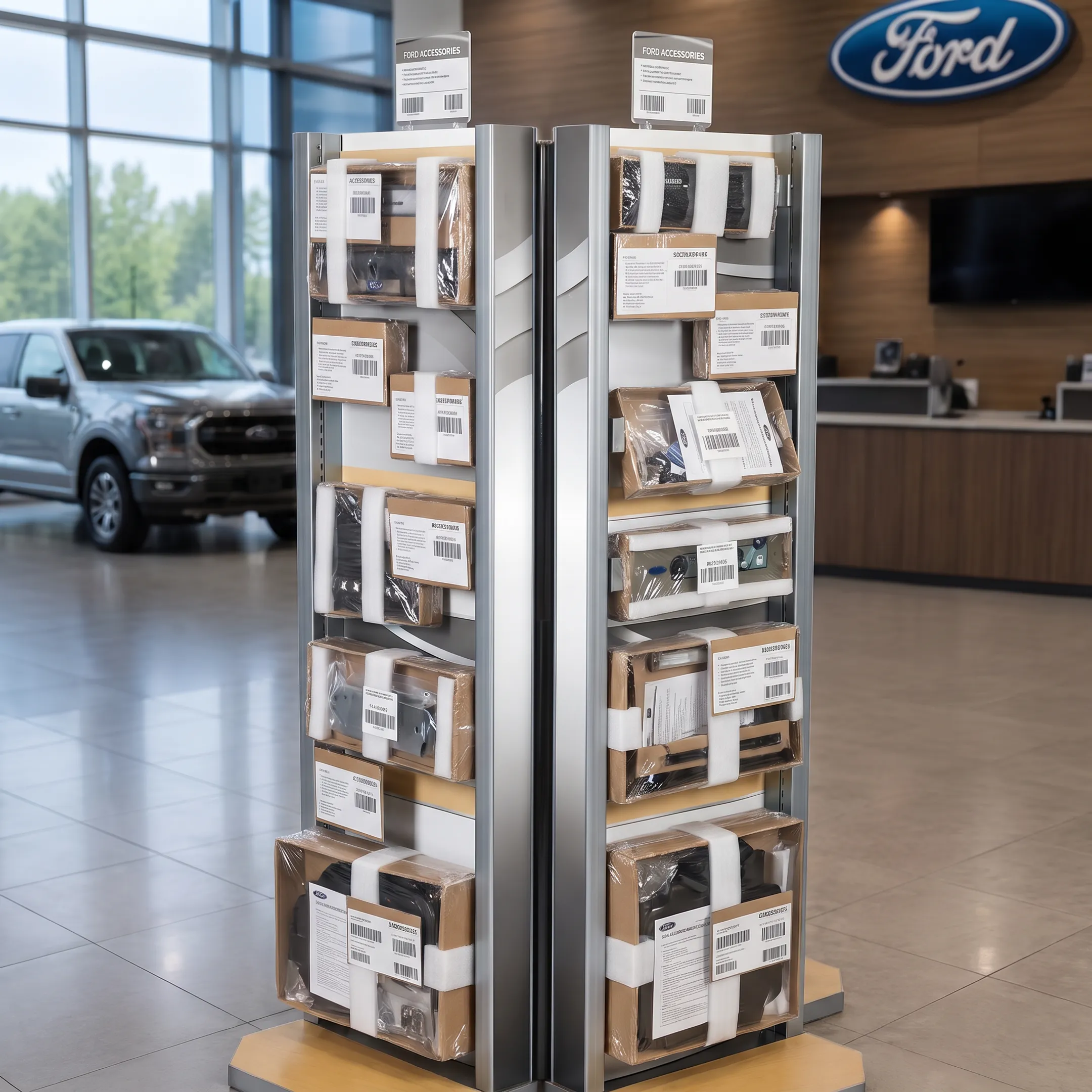 Packaged merchandising display kits prepared for shipment