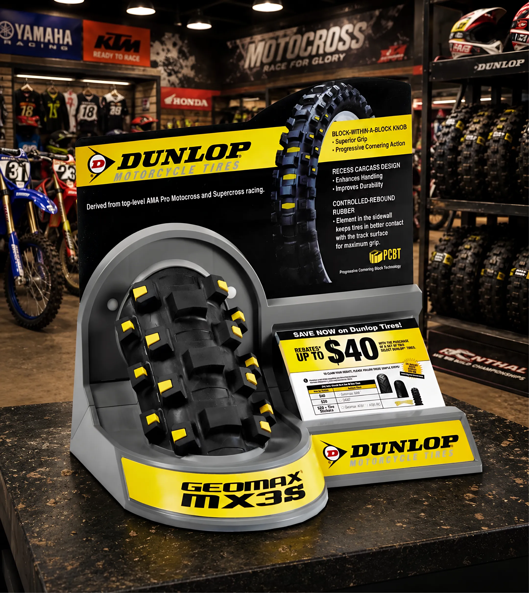Automotive and tire countertop display merchandising