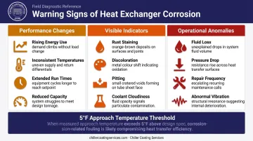 Heat exchanger corrosion warning signs performance visual and operational indicators breakdown
