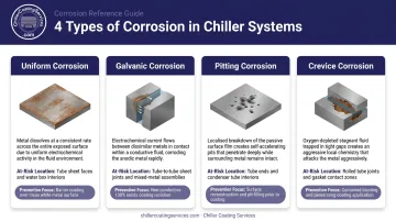 Four types of heat exchanger corrosion uniform galvanic pitting and crevice comparison