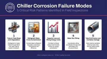 Five chiller corrosion failure modes from tube joint degradation to water box pitting