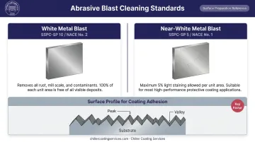 SSPC surface preparation standards comparison white metal versus near-white metal blast