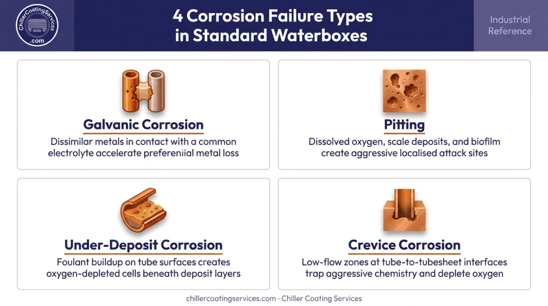 Four chiller waterbox corrosion failure types causes and risk factors
