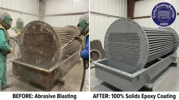 Chiller Coating Services three-step tube sheet epoxy coating application process
