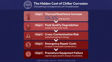Five escalating consequences of ignored chiller pipe corrosion failure chain