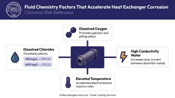 Four aggressive fluid chemistry corrosion triggers in heat exchanger cooling systems