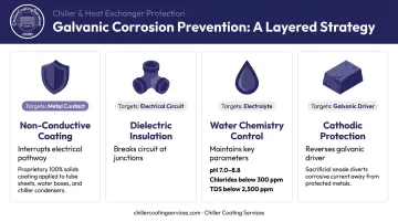 Four-layer galvanic corrosion prevention strategy for chiller systems comparison chart