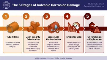 5-stage galvanic corrosion damage progression in chiller systems flow diagram