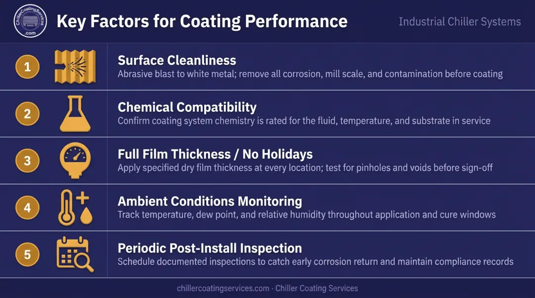 five critical factors affecting non-conductive epoxy coating performance on chiller tube sheets