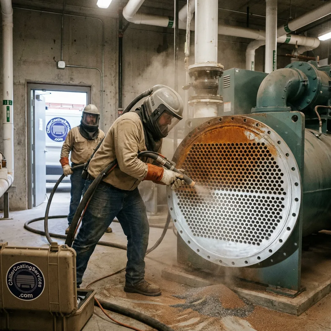 Industrial surface preparation before corrosion coating