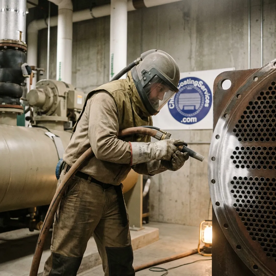 Industrial surface preparation before coating