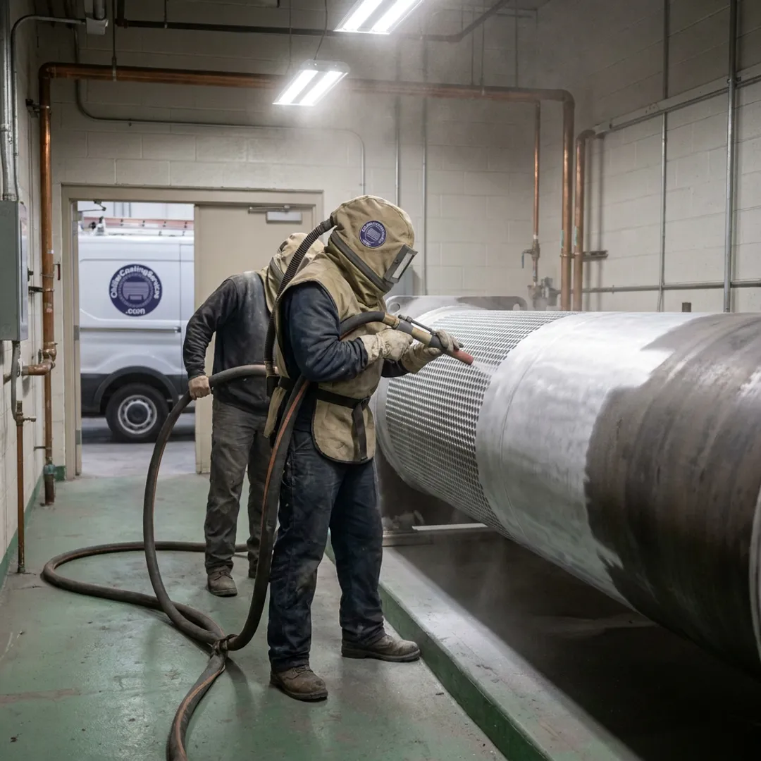 Industrial coating surface preparation process