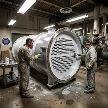Industrial chiller waterbox coating service