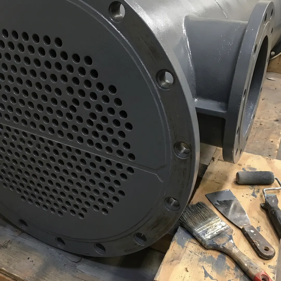 Protected commercial chiller tube sheet