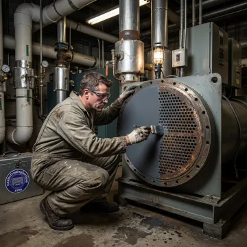 Industrial corrosion control coating on chiller equipment