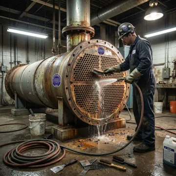 Shell and tube heat exchanger cleaning service
