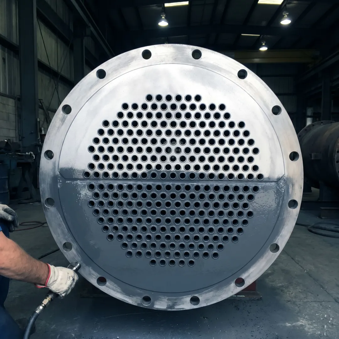 Protective coating inside an industrial heat exchanger