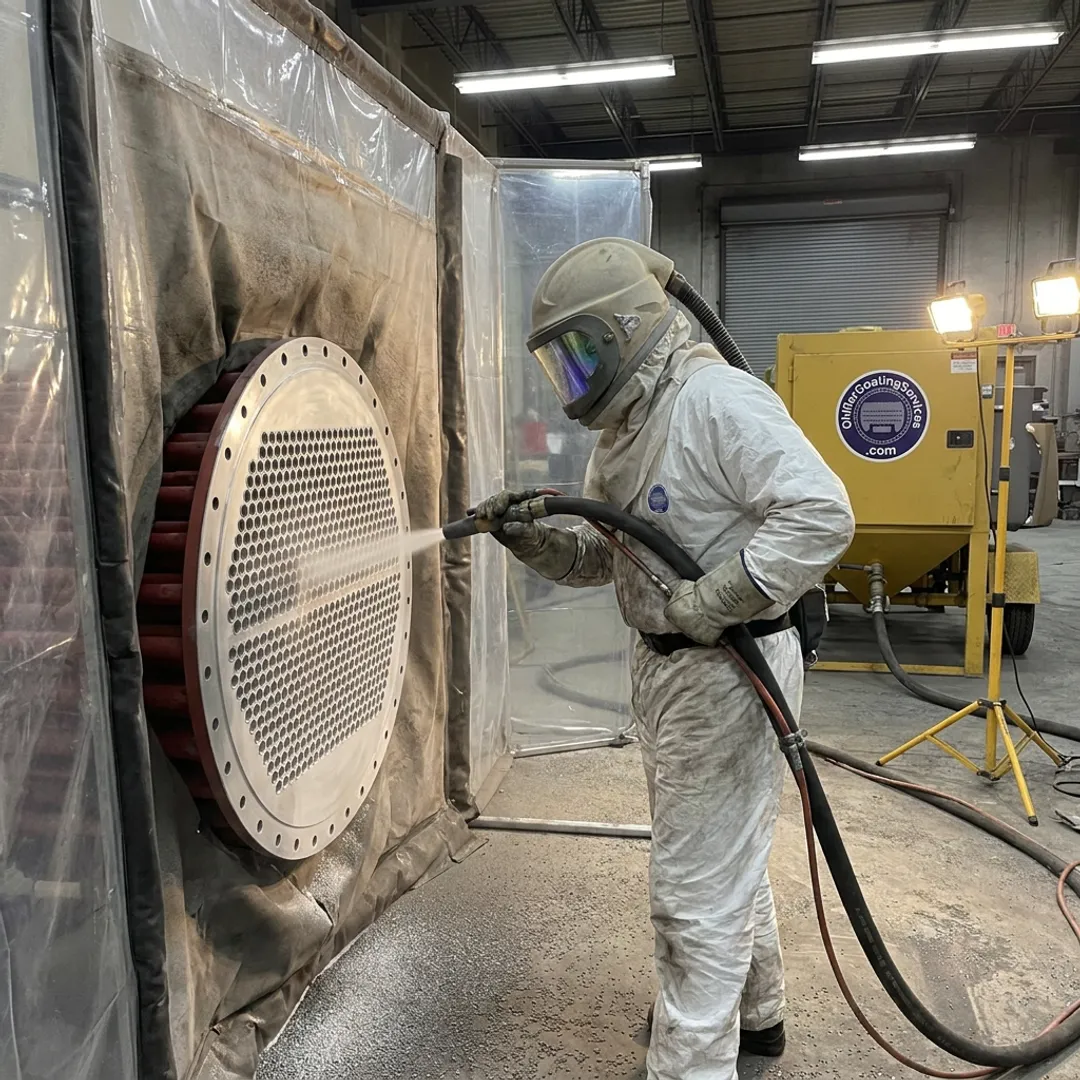 Industrial chiller sand blasting service