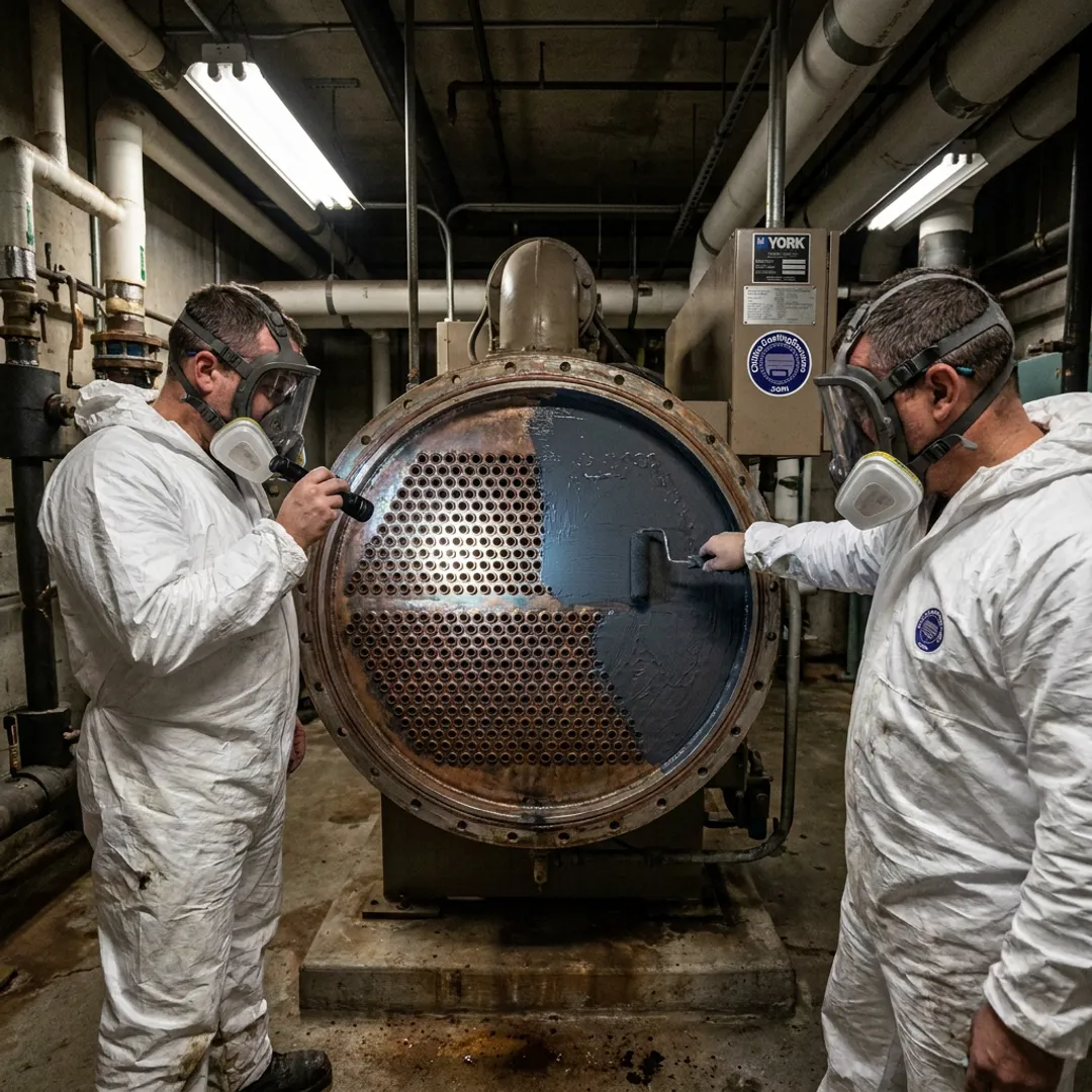 Hospital chiller coating inspection