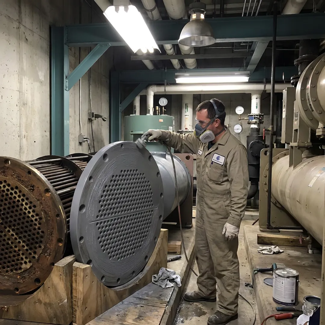 Chiller tube sheet restoration service