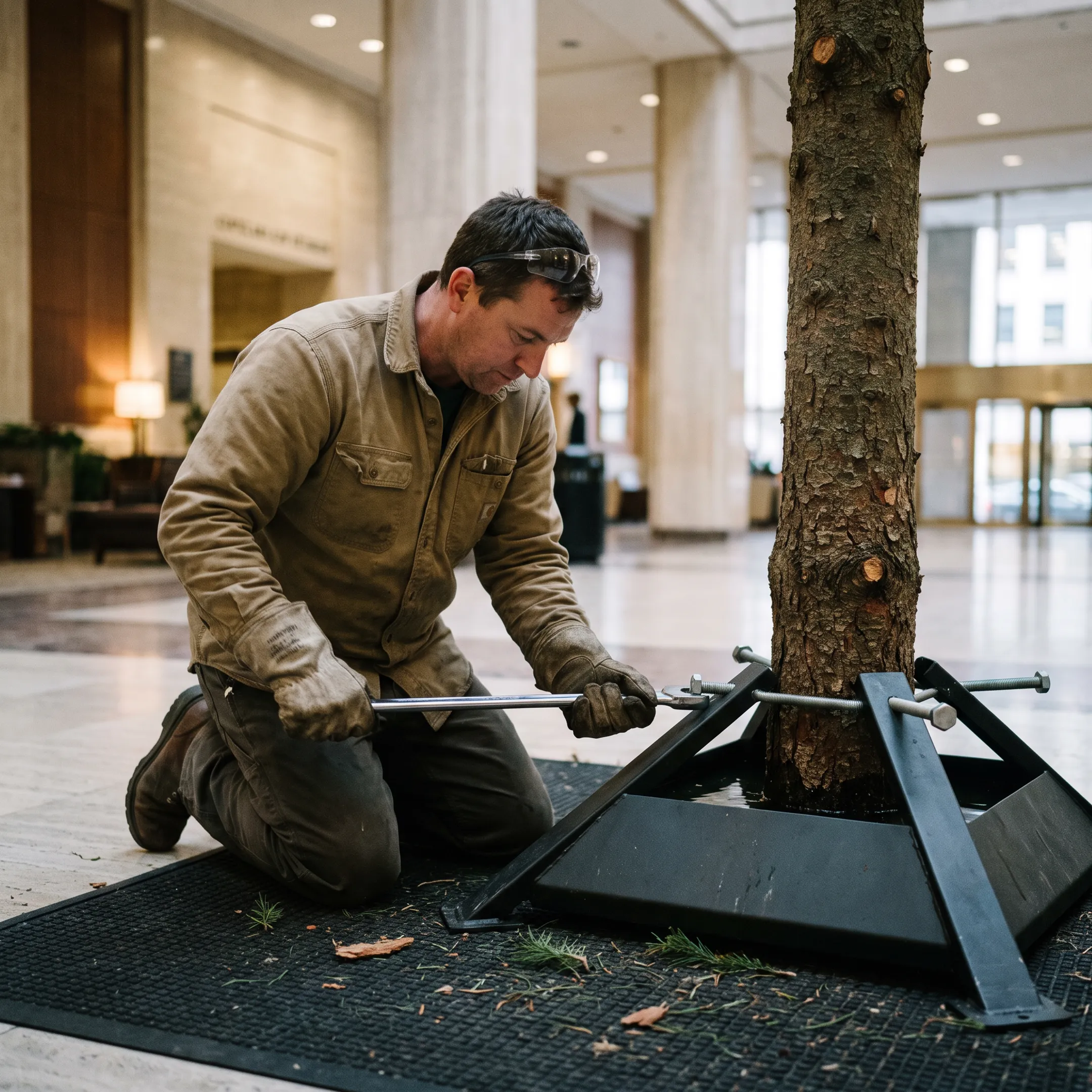 Commercial Christmas tree installation