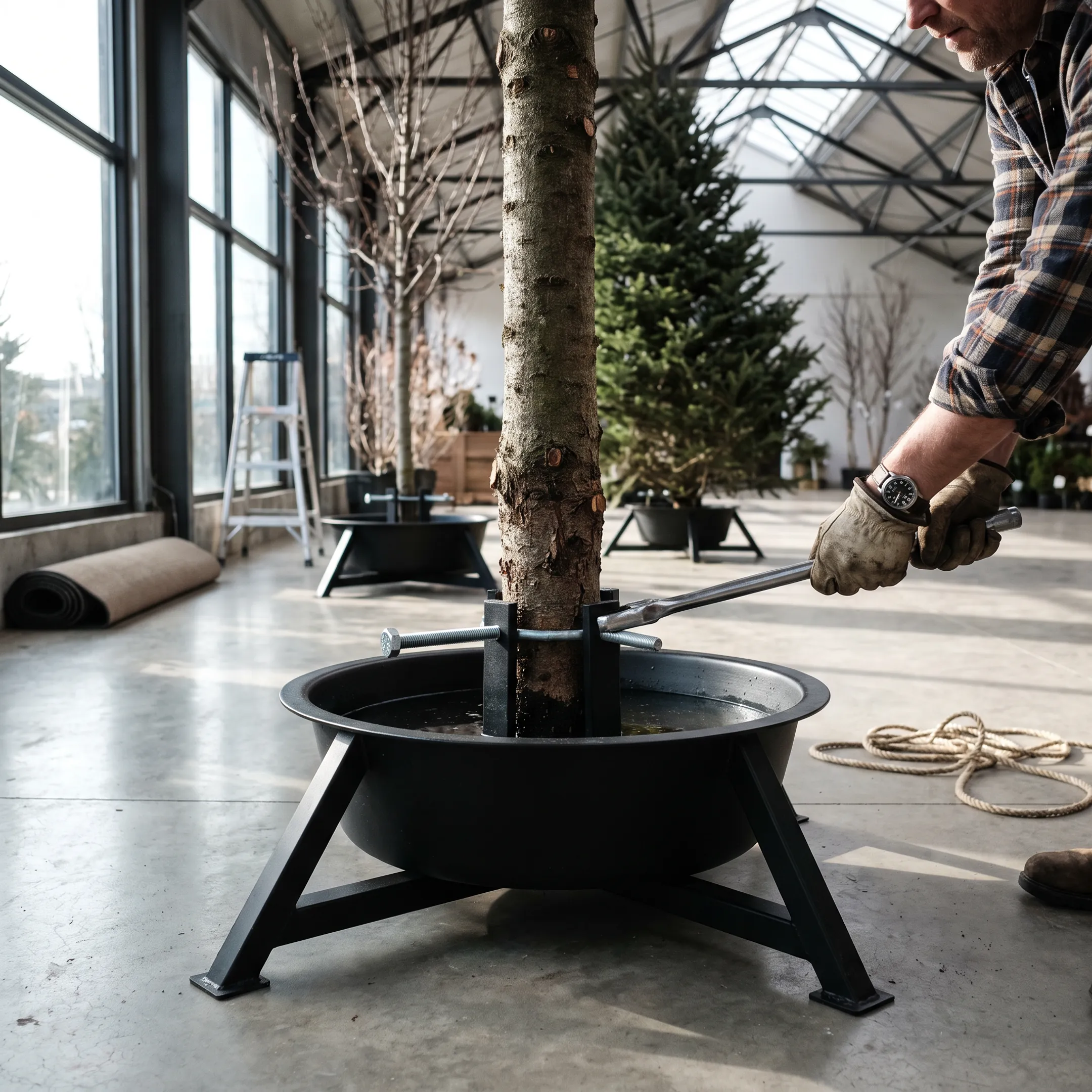 Large Christmas tree installation