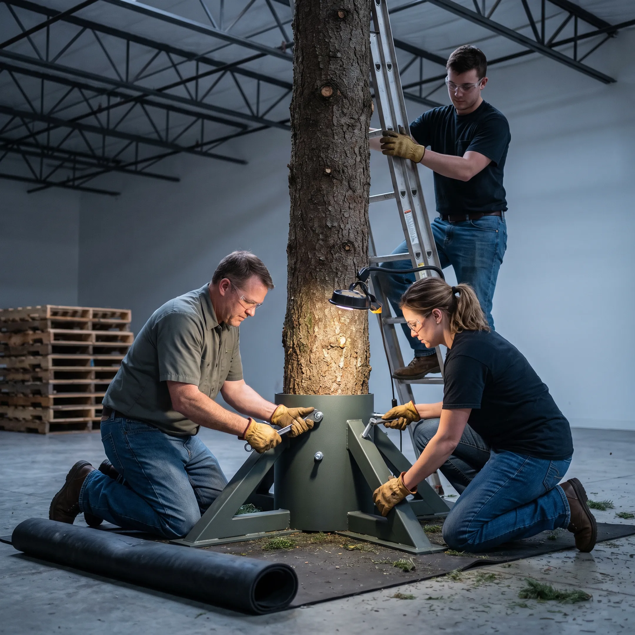 Large Christmas tree installation