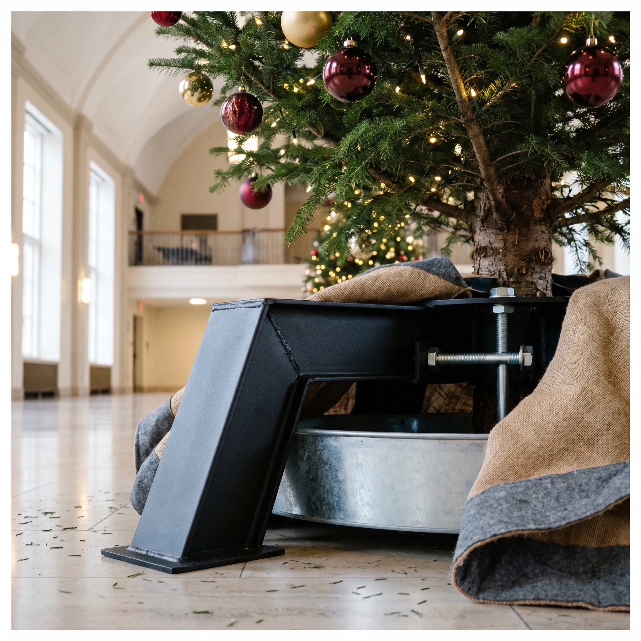 Large Christmas tree installation