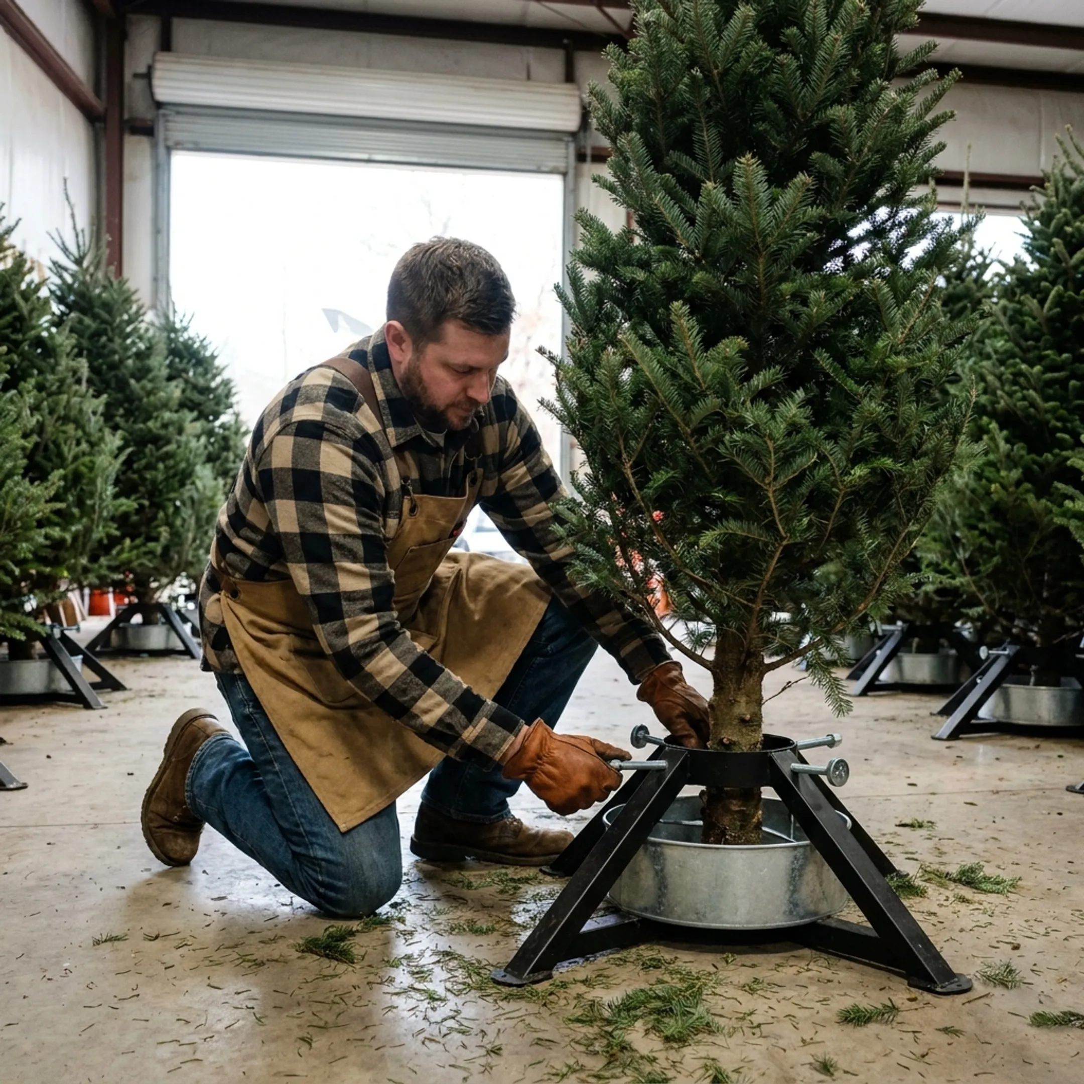 Christmas tree retail display