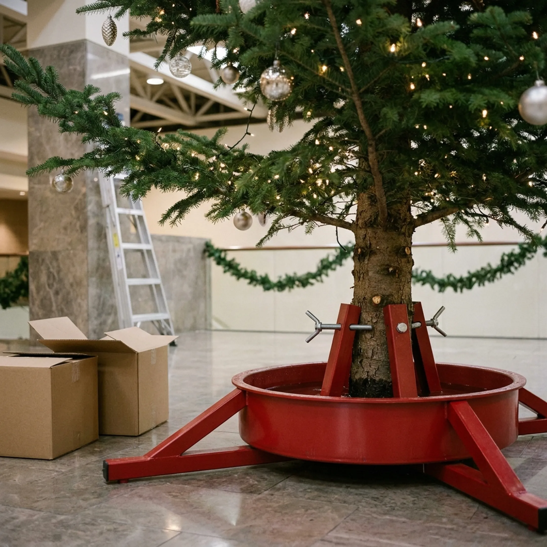 Commercial Christmas tree installation