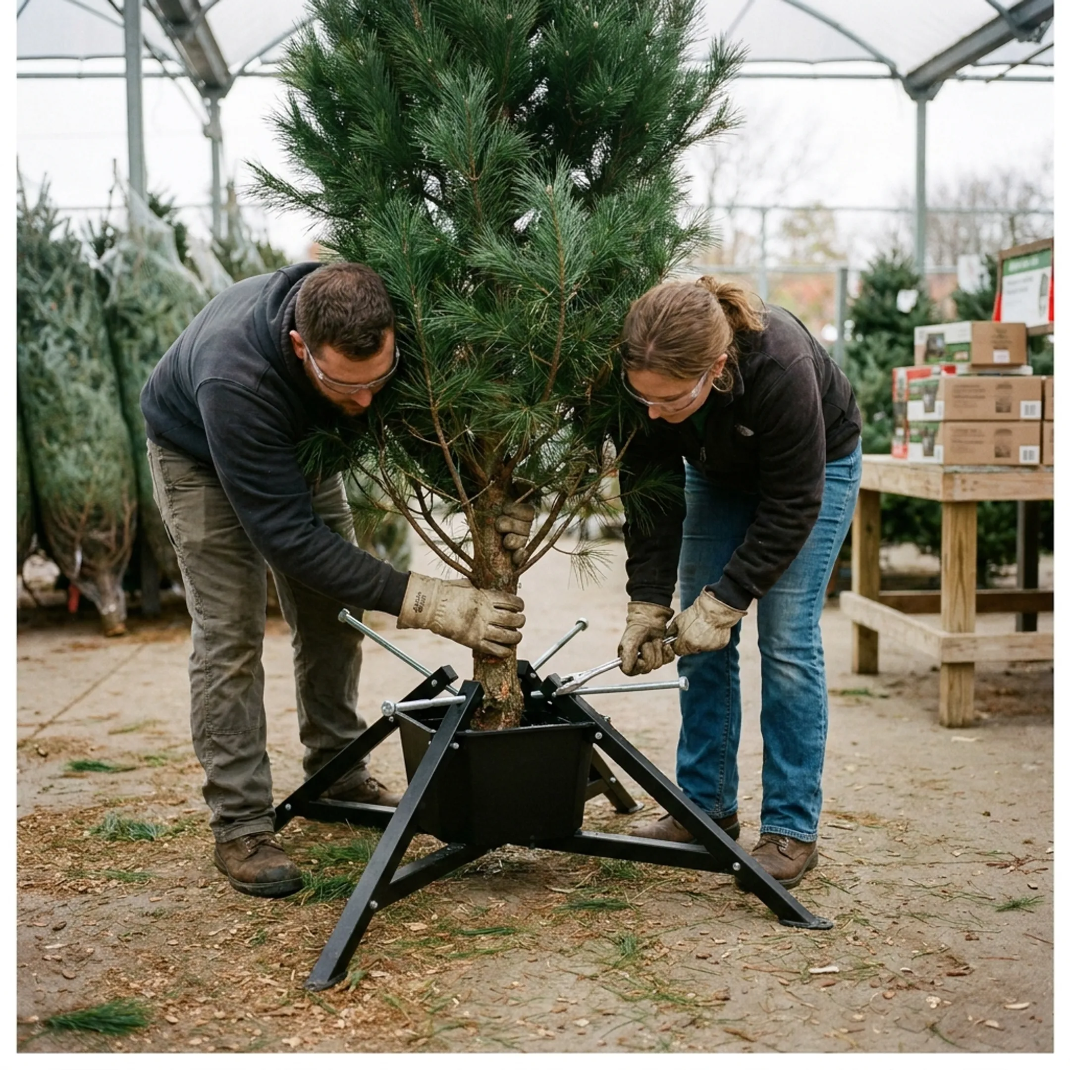 Garden center Christmas tree display