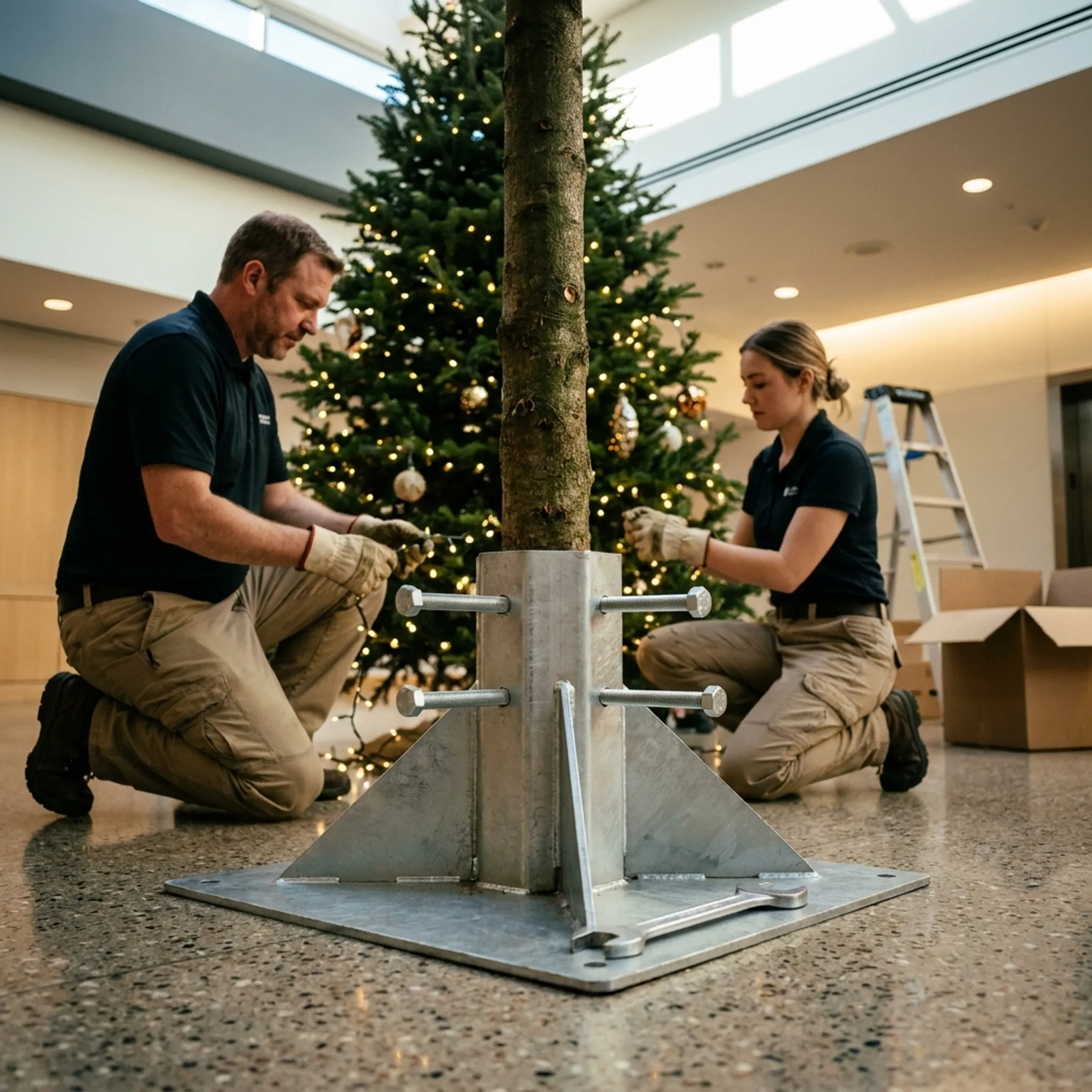 Commercial Christmas tree installation