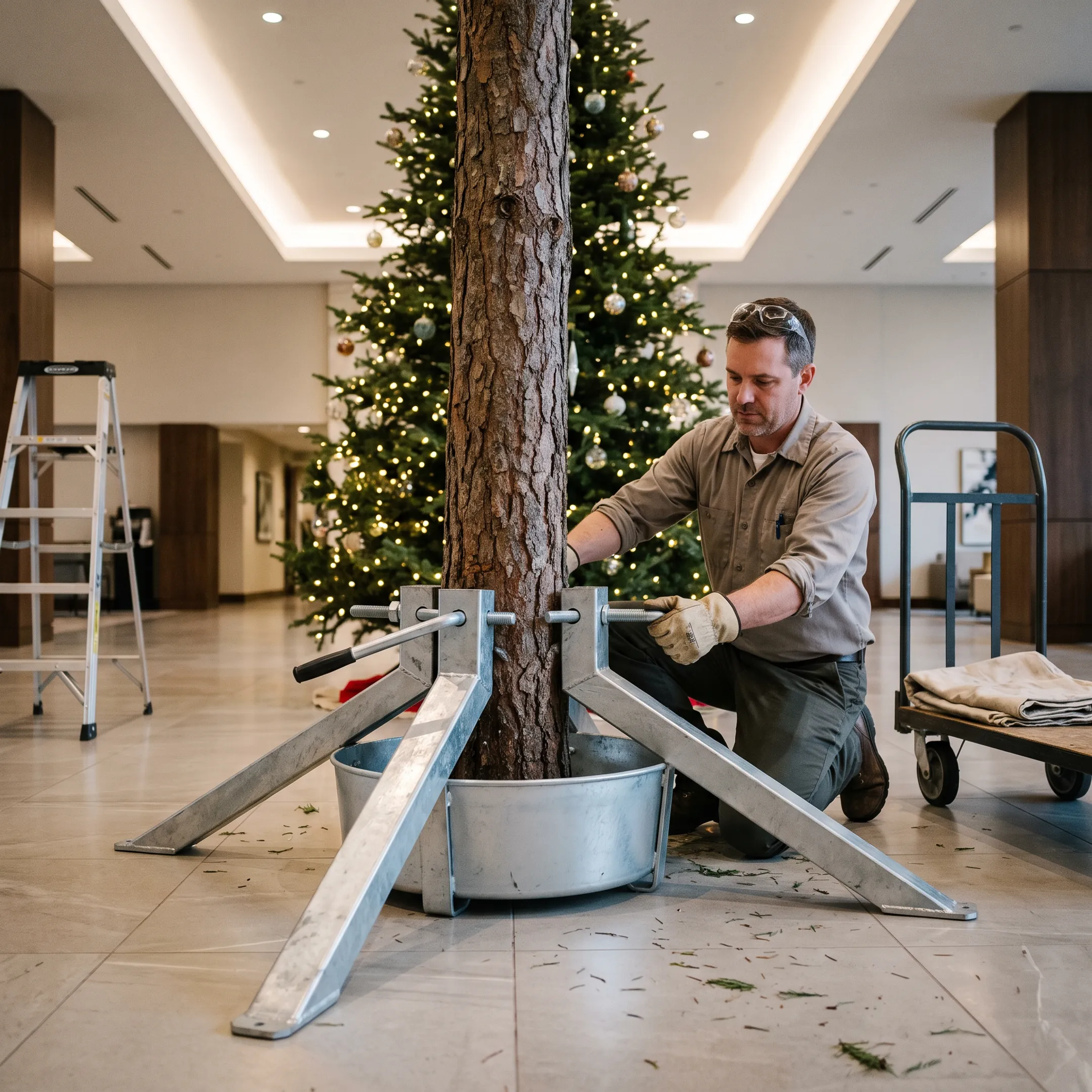 Commercial Christmas tree installation