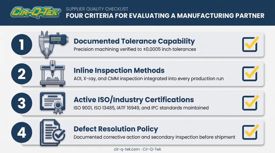Four-point checklist for evaluating a precision machining partner