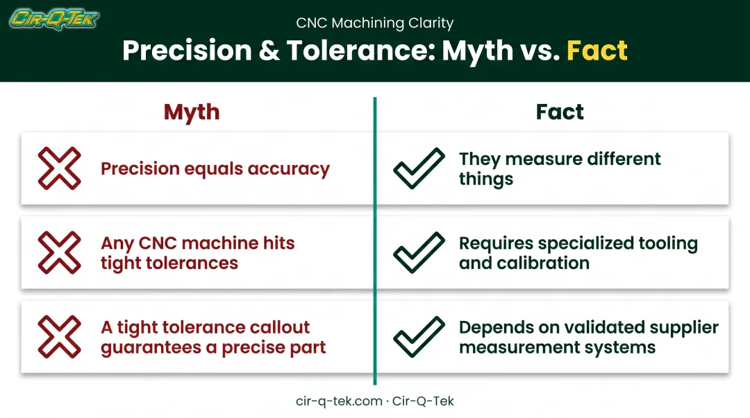 Three common misconceptions about precision CNC machining tolerances debunked