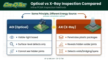 AXI versus AOI inspection method comparison for PCB defects
