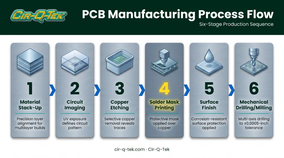 6-step aluminum PCB manufacturing process from stack-up to drilling