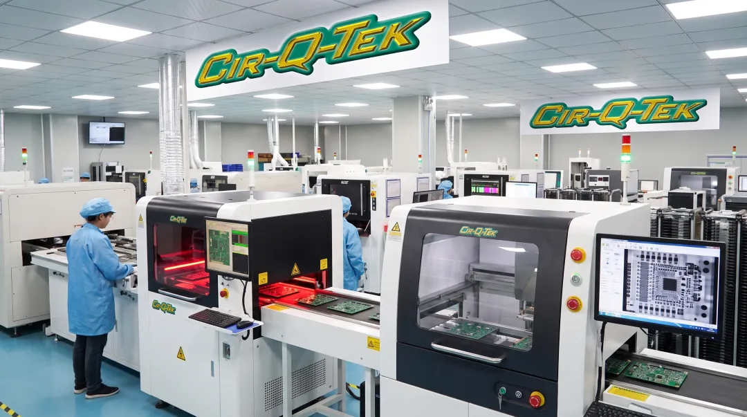 Cir-Q-Tek SMT production line performing inline AOI and X-ray inspection