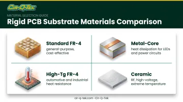 Comparison of FR-4 metal-core high-Tg and ceramic PCB substrates