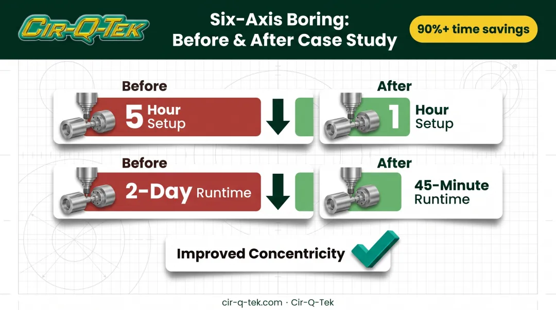 Highland Manufacturing six-axis boring case study setup time reduction